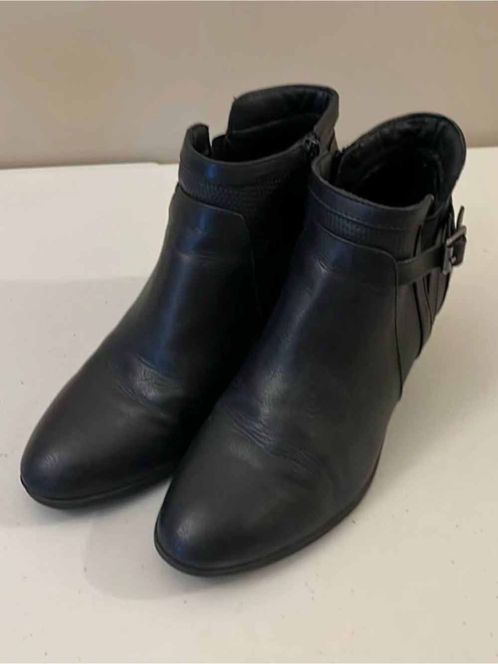 Kim Rogers Black Ankle Booties with Side Buckle
